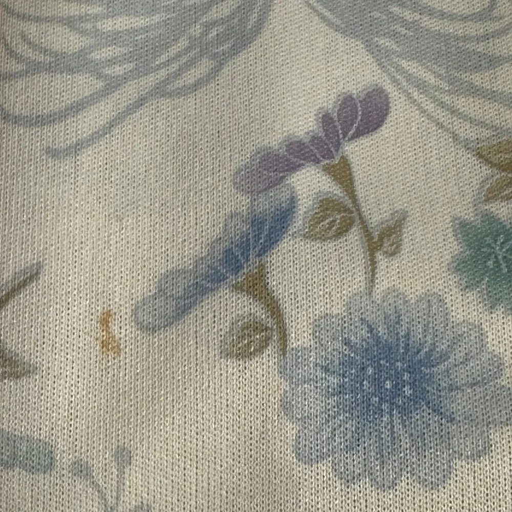 Vintage‎ 60's Floral 2 Piece Dress & Jacket Set Blue Purple Cream Cottagecore S